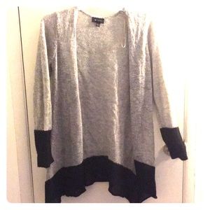 Gray and black cardigan